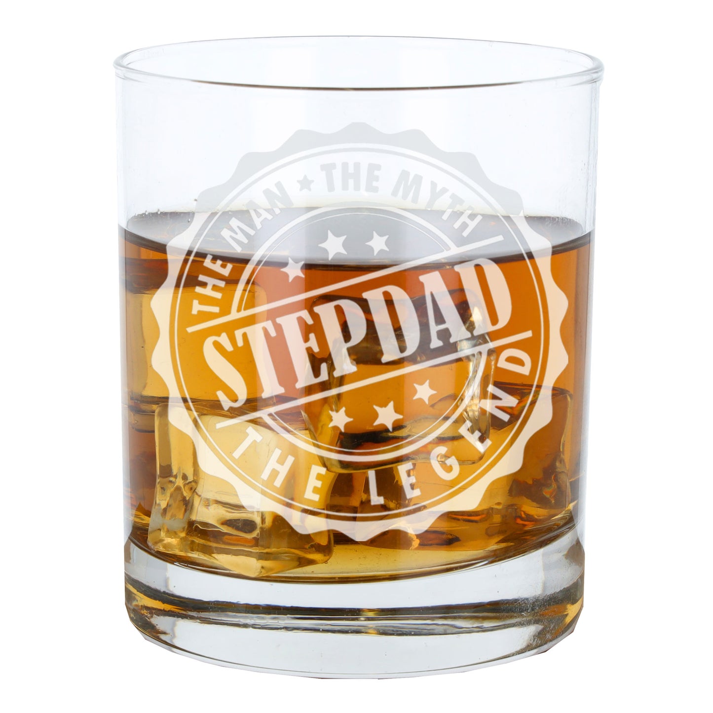 Man Myth Legend Step Dad Engraved Whisky Glass and/or Coaster Set  - Always Looking Good -   