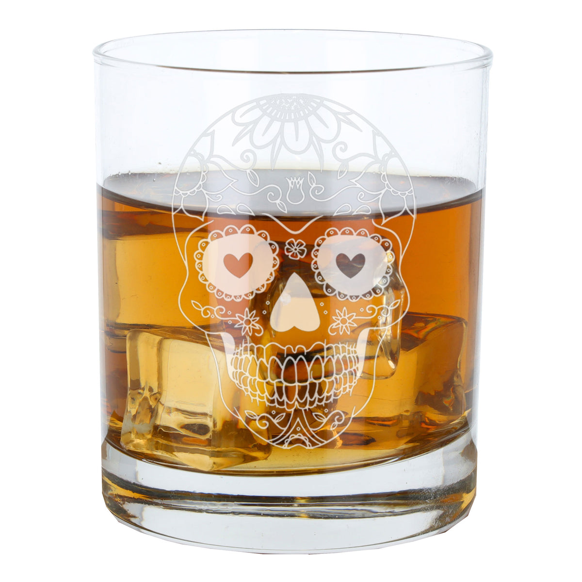 Sugar Skull Engraved Whisky Glass - Always Looking Good -