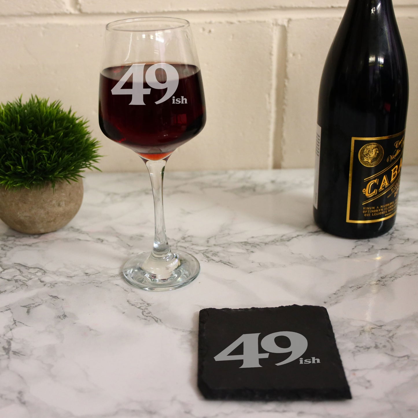 Milestone Birthday Wine Glass and/or Coaster Set Humourous 'ish' Design