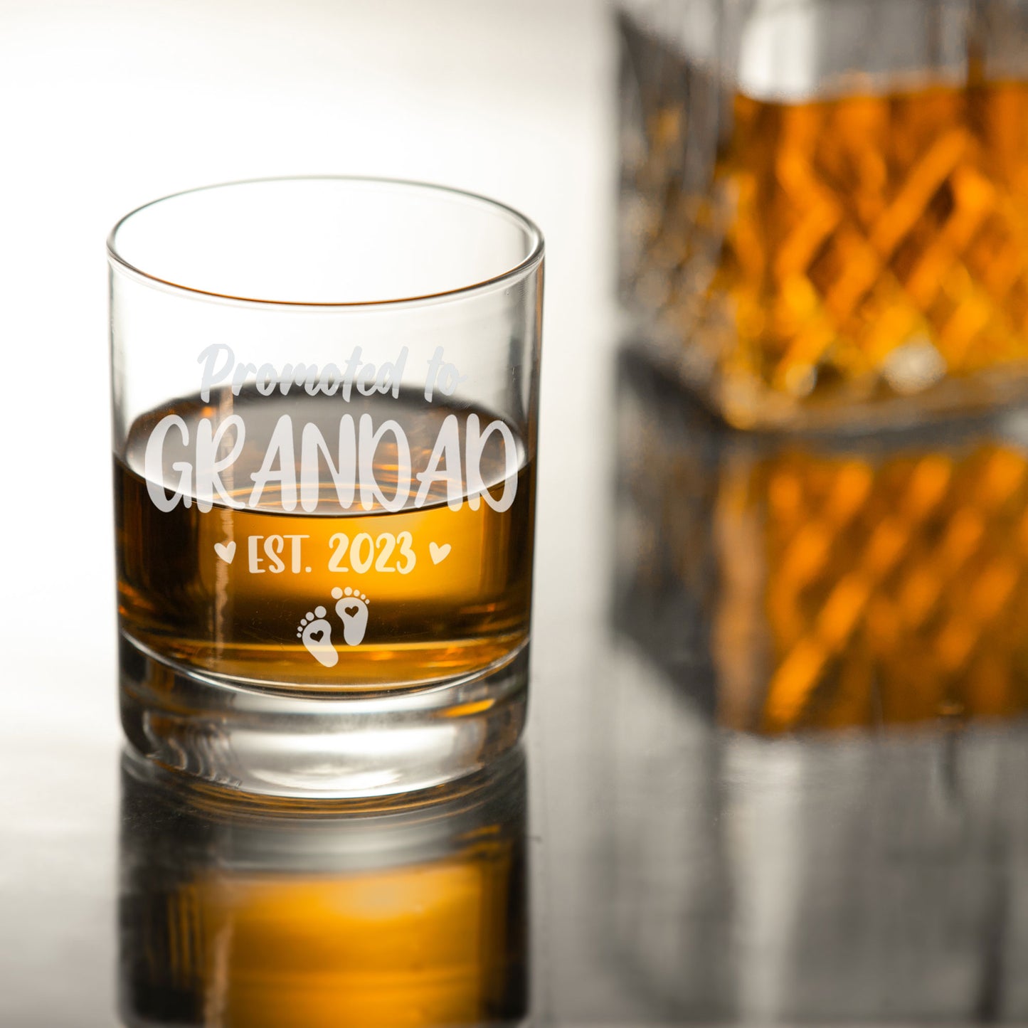 Promoted To Grandad Engraved Whisky Glass  - Always Looking Good -   