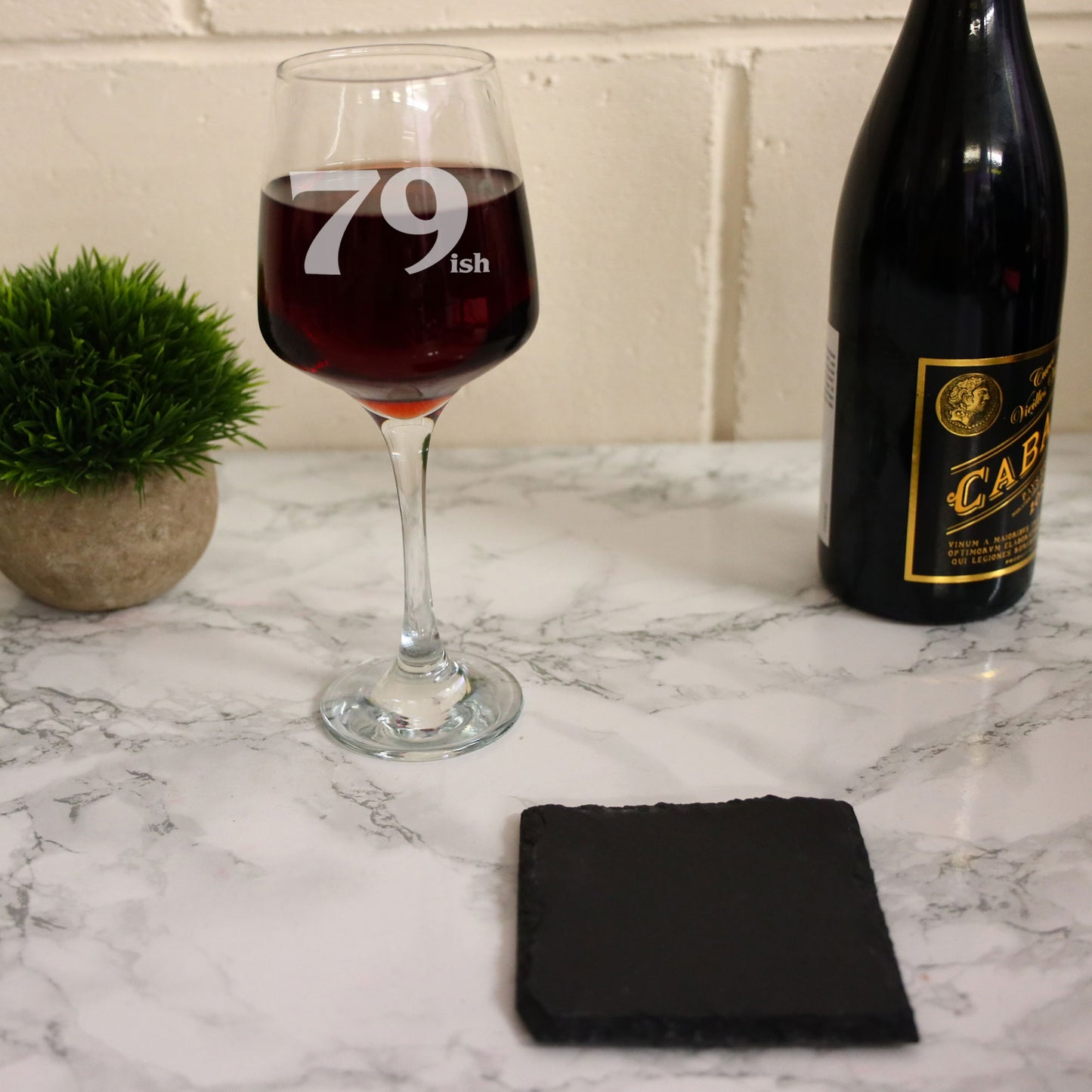 Milestone Birthday Wine Glass and/or Coaster Set Humourous 'ish' Design