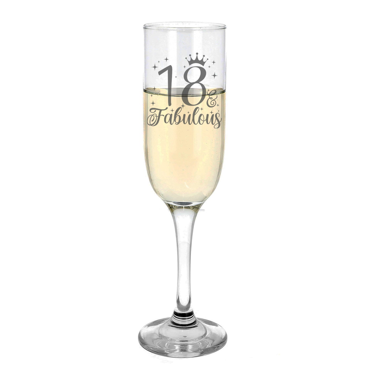 18 & Fabulous Engraved Champagne Glass and/or Coaster Set - Always Looking Good - Champagne Glass On Its Own