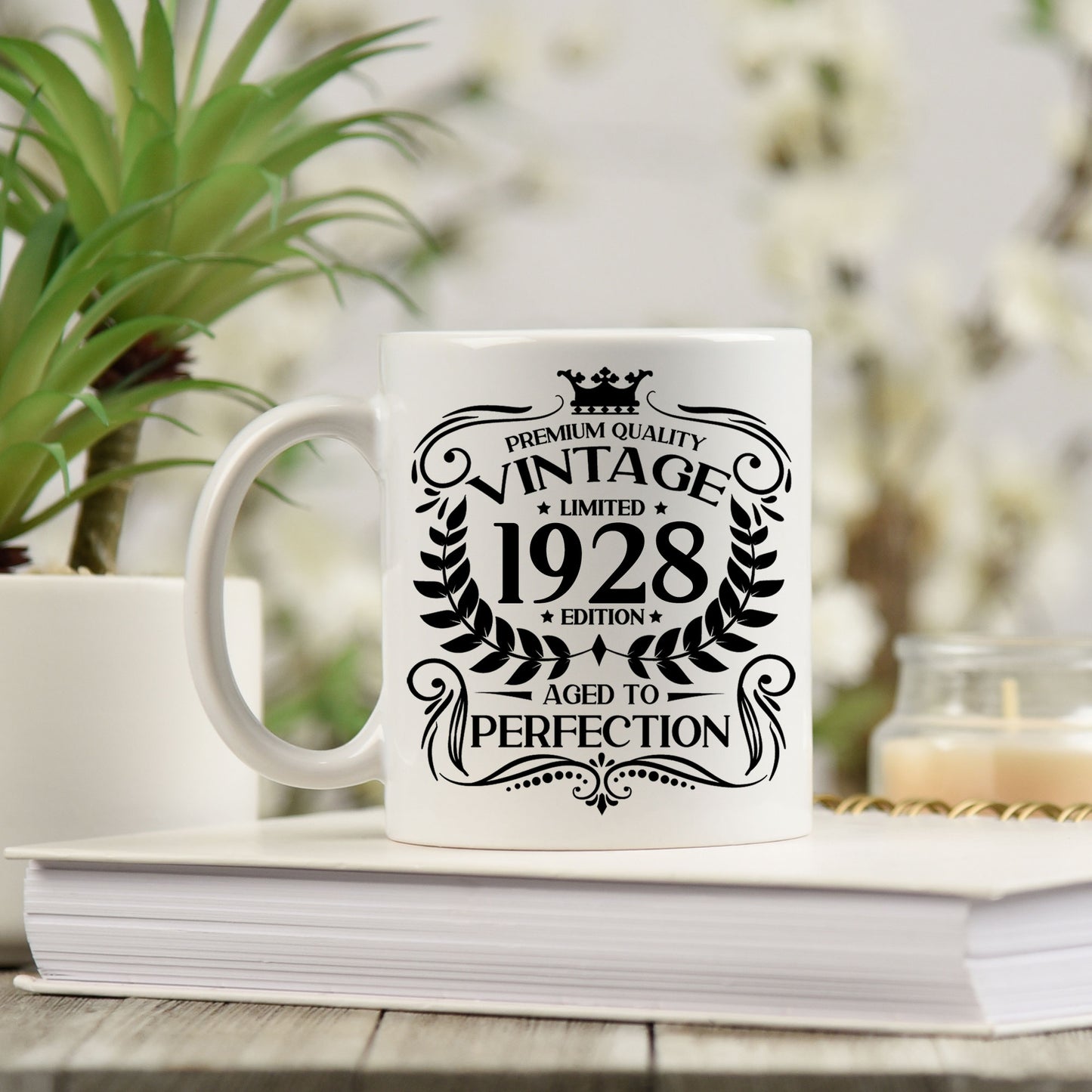 Personalised Vintage 1928 Mug and/or Coaster - Always Looking Good - Mug On Its Own