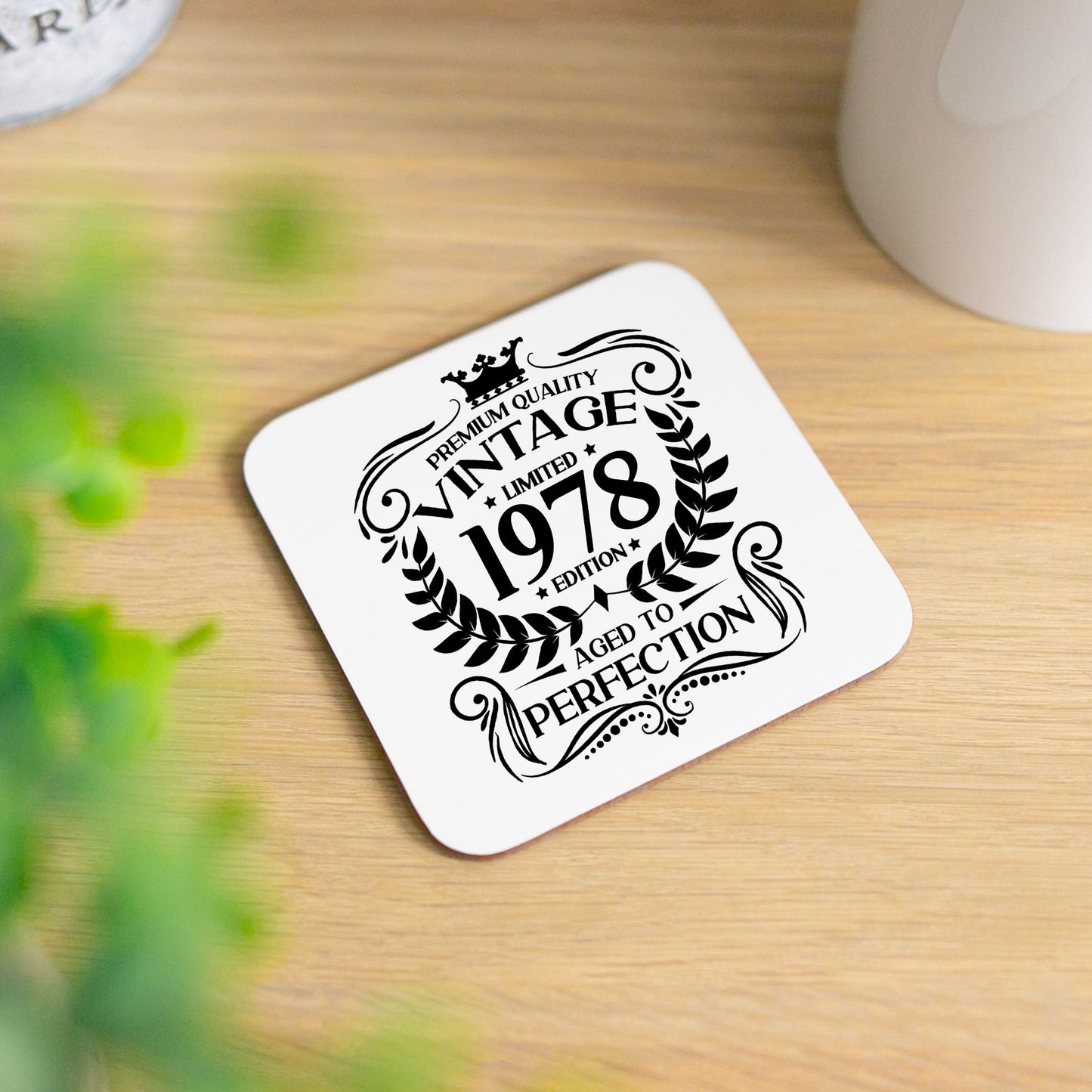 Personalised Vintage 1978 Mug and/or Coaster - Always Looking Good - Printed Coaster On Its Own