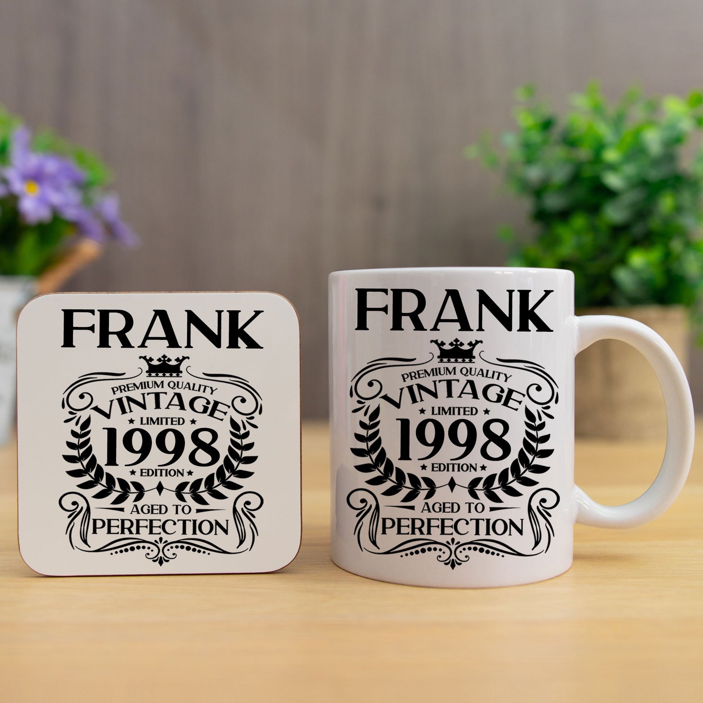 Personalised Vintage 1998 Mug and/or Coaster - Always Looking Good -