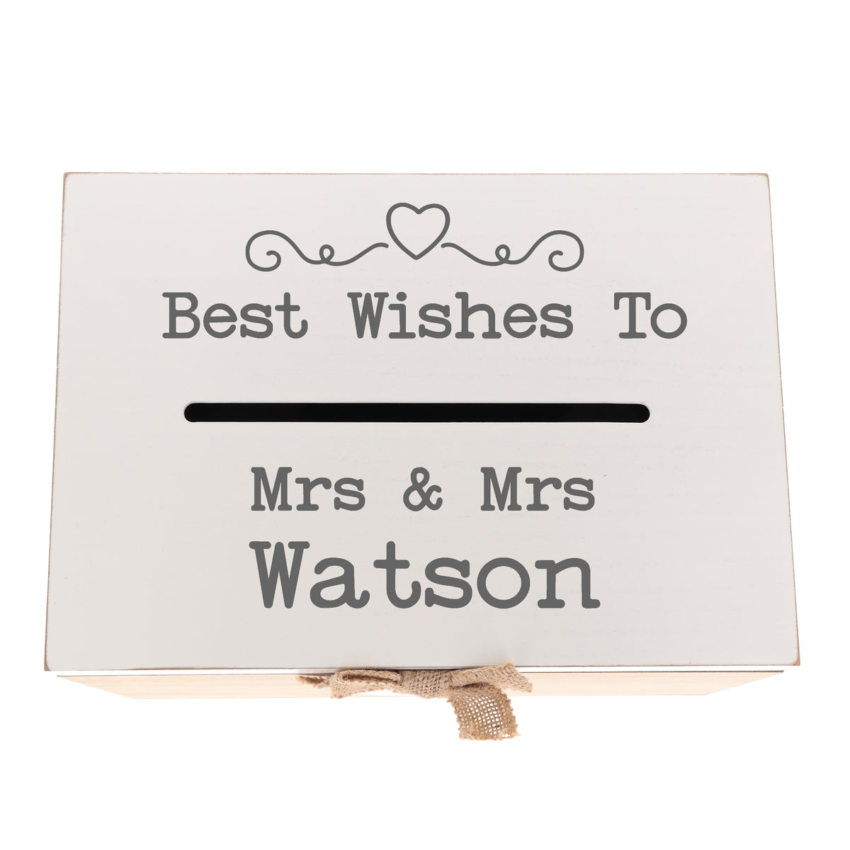 Personalised Gay Wedding Card White & Wooden Memory Box MRS & MRS - Always Looking Good -