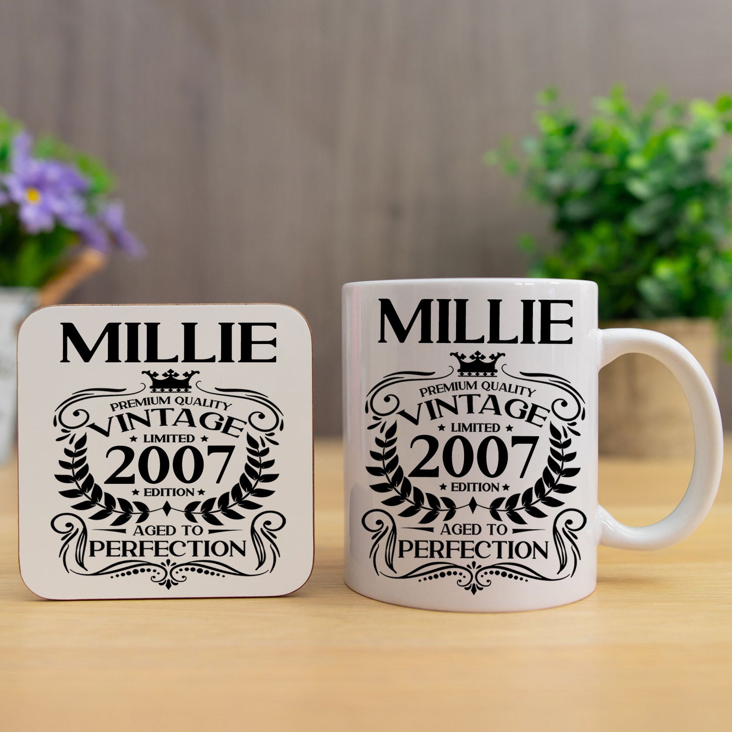Personalised Vintage 2007 Mug and/or Coaster - Always Looking Good -