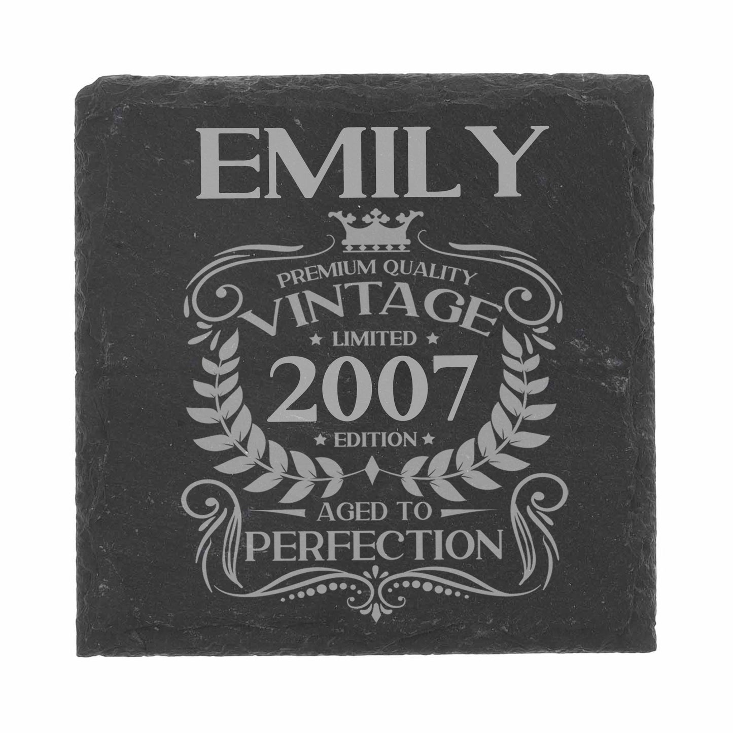 Personalised Vintage 2007 Mug and/or Coaster - Always Looking Good - Square Coaster On Its Own