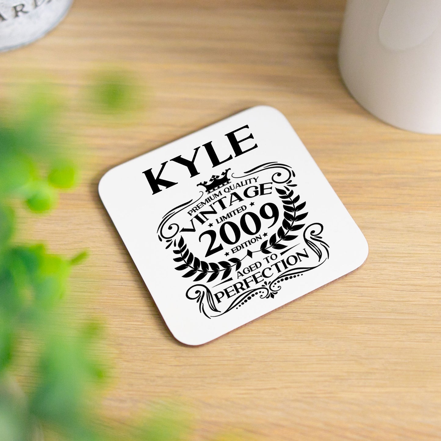 Personalised Vintage 2009 Mug and/or Coaster - Always Looking Good - Printed Coaster On Its Own