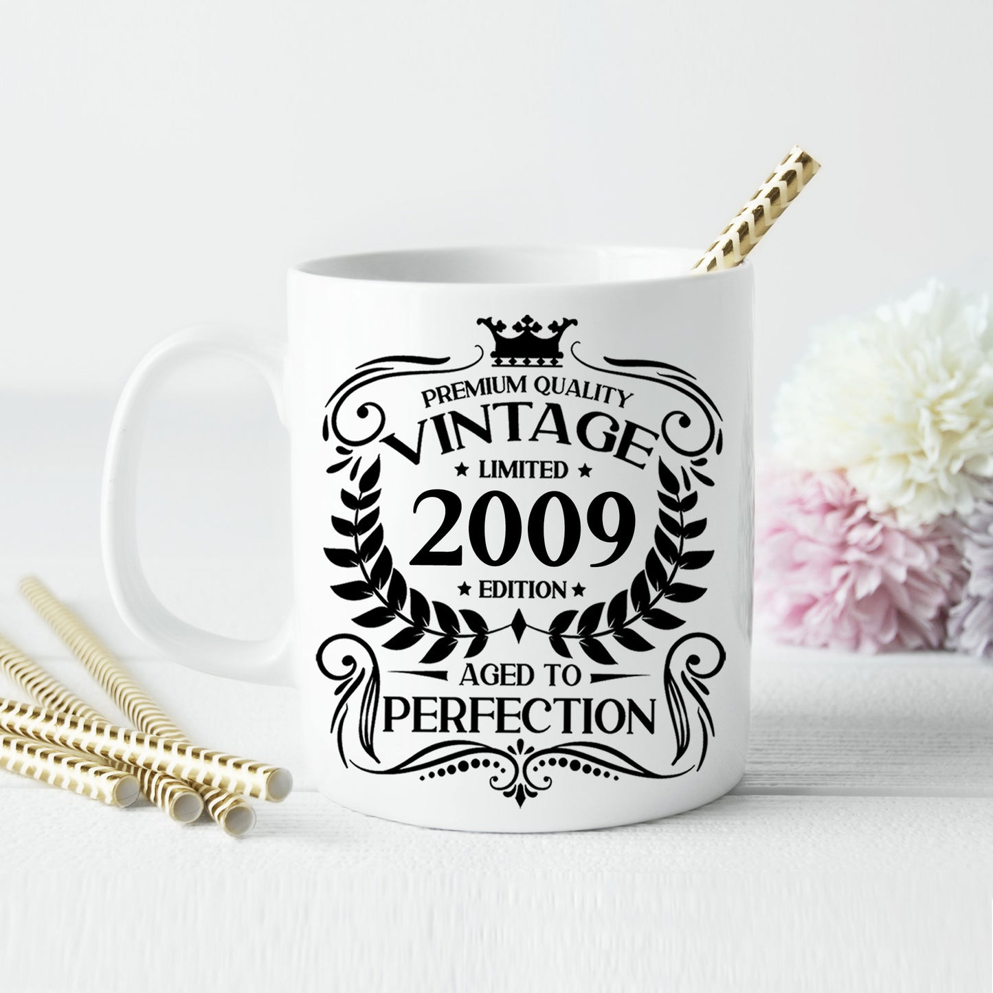 Personalised Vintage 2009 Mug and/or Coaster - Always Looking Good -