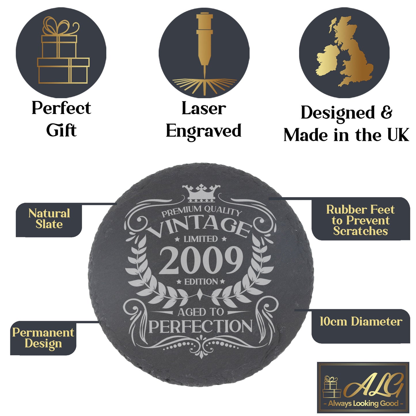 Personalised Vintage 2009 Mug and/or Coaster - Always Looking Good -