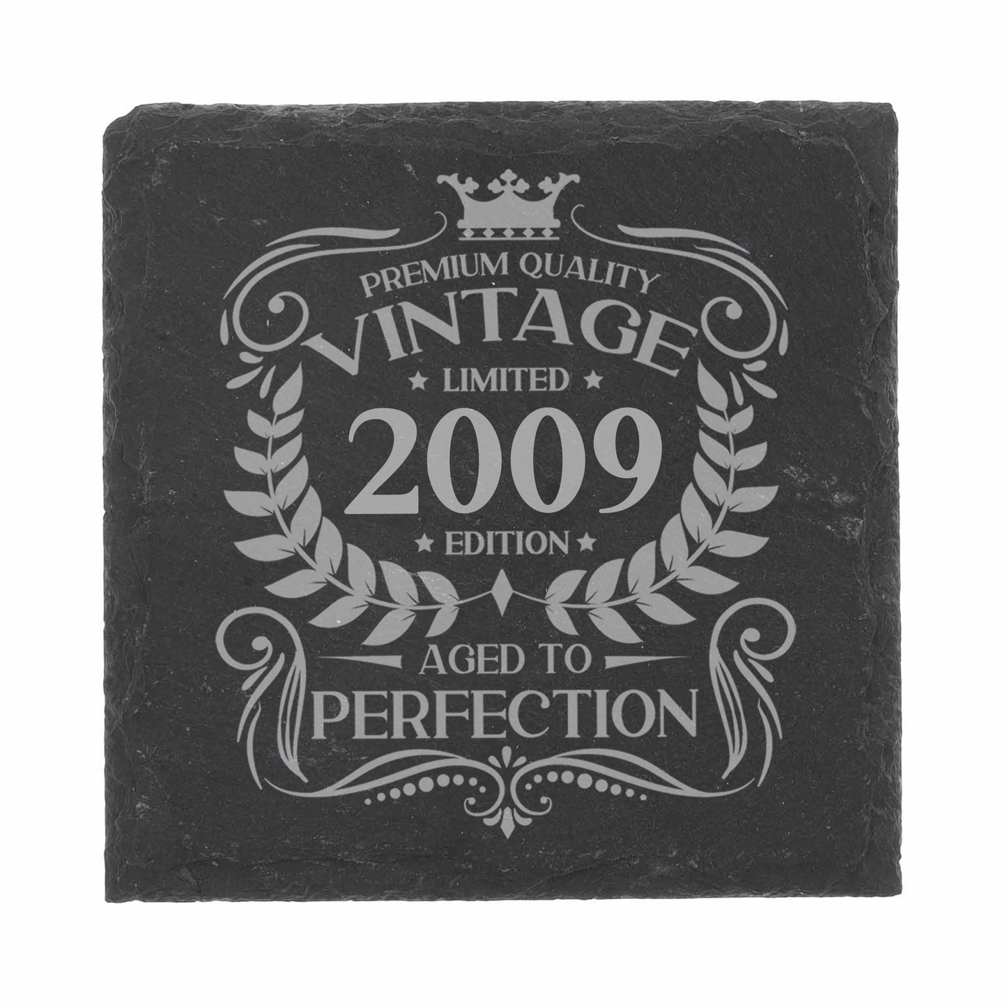 Personalised Vintage 2009 Mug and/or Coaster - Always Looking Good - Square Coaster On Its Own
