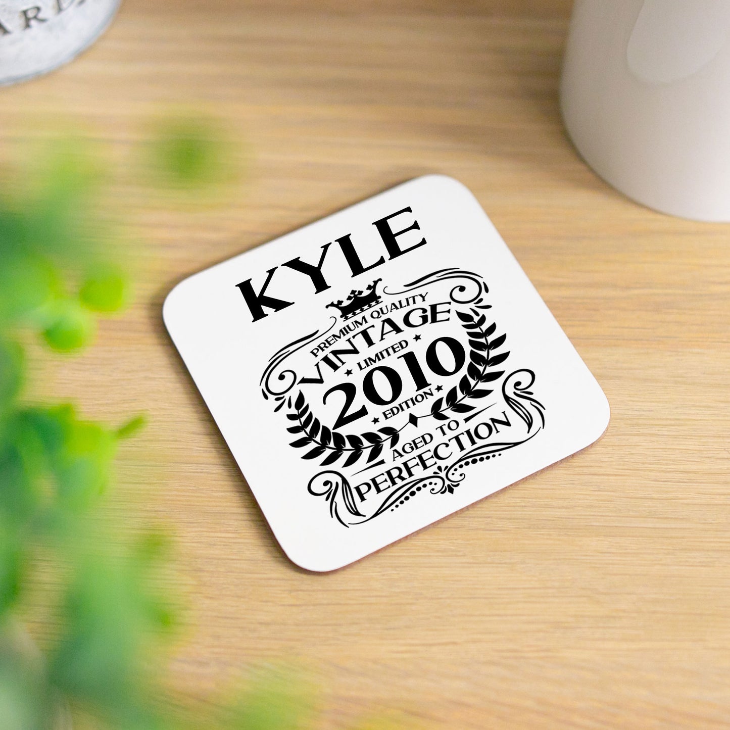 Personalised Vintage 2010 Mug and/or Coaster - Always Looking Good - Printed Coaster On Its Own
