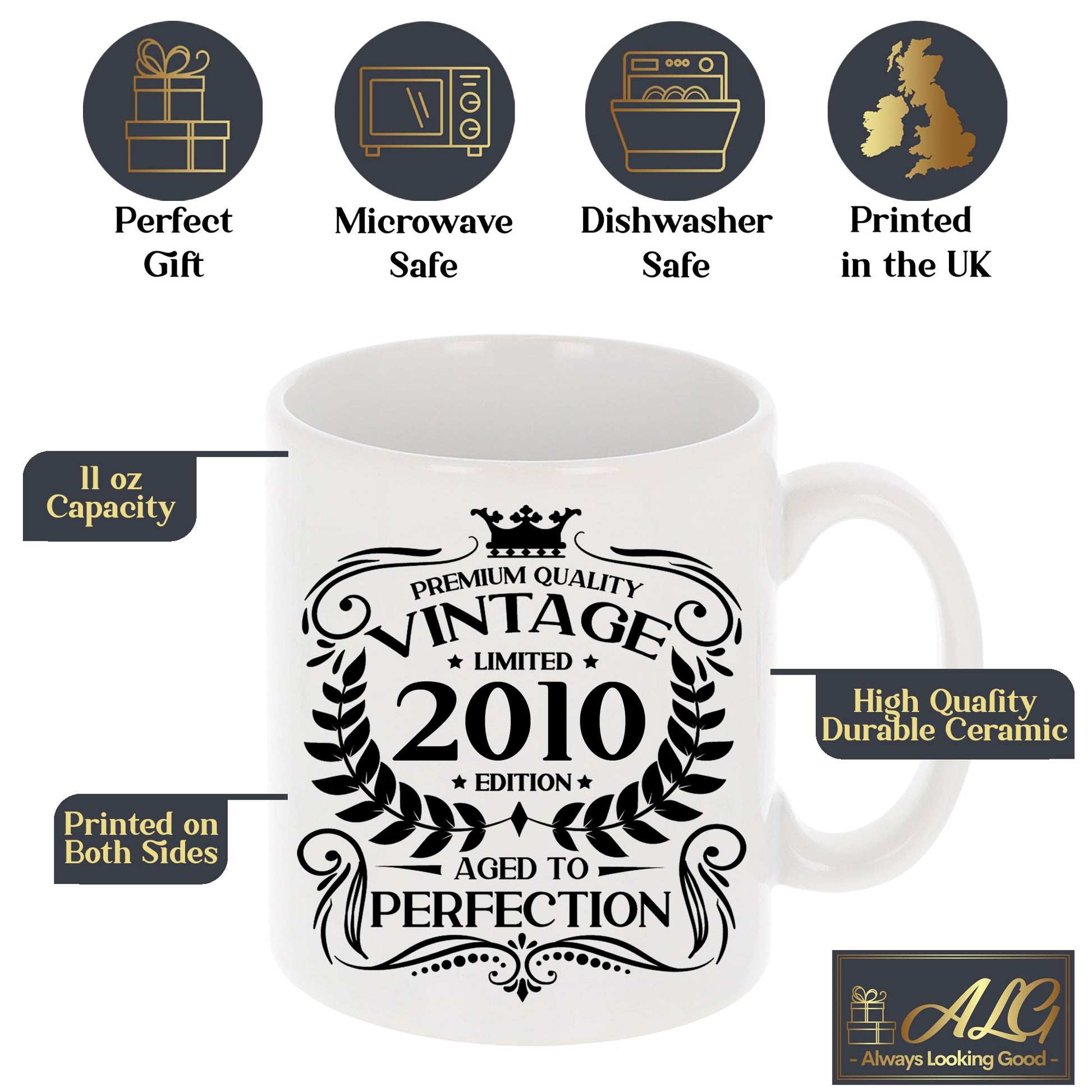 Personalised Vintage 2010 Mug and/or Coaster  - Always Looking Good -   