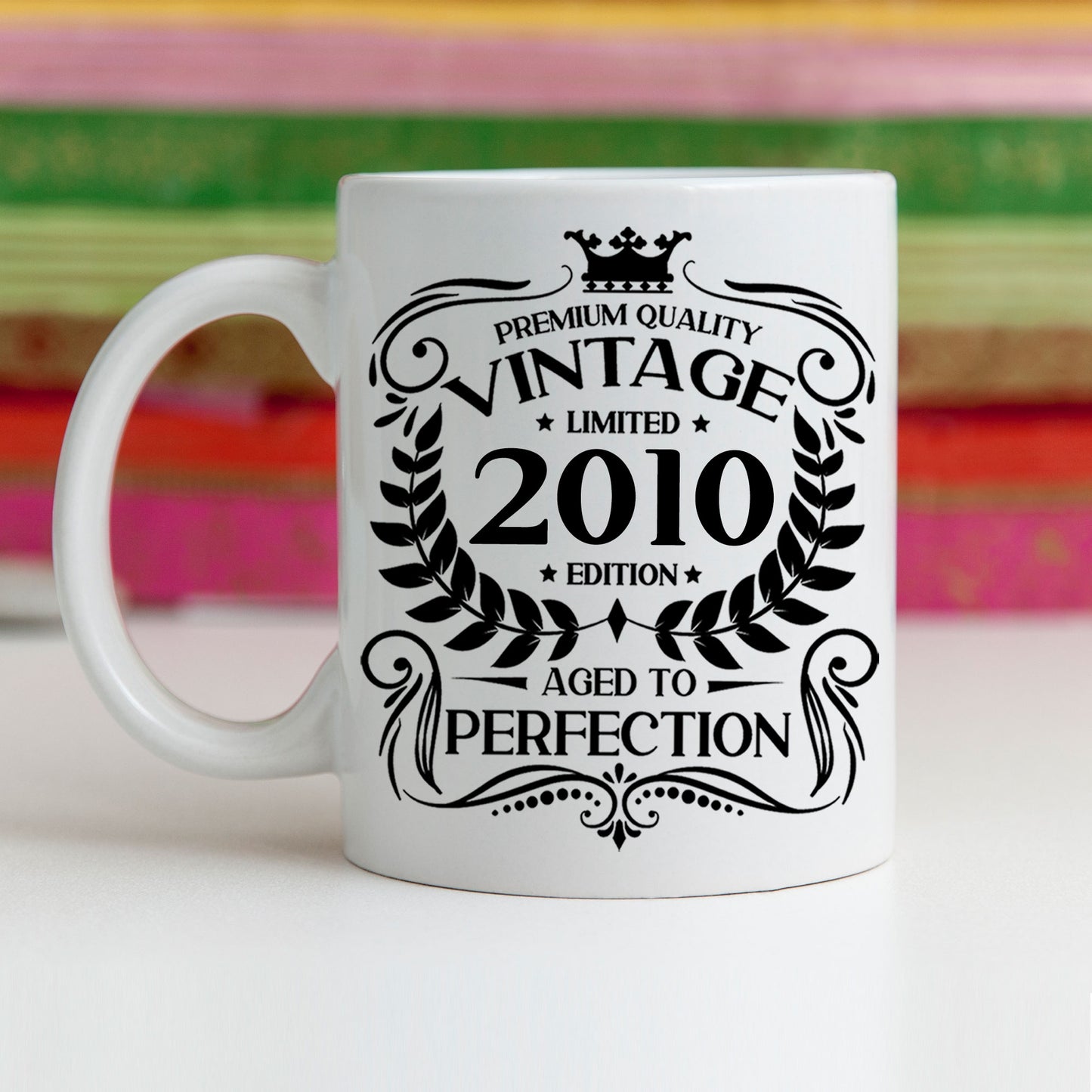 Personalised Vintage 2010 Mug and/or Coaster - Always Looking Good - Mug On Its Own