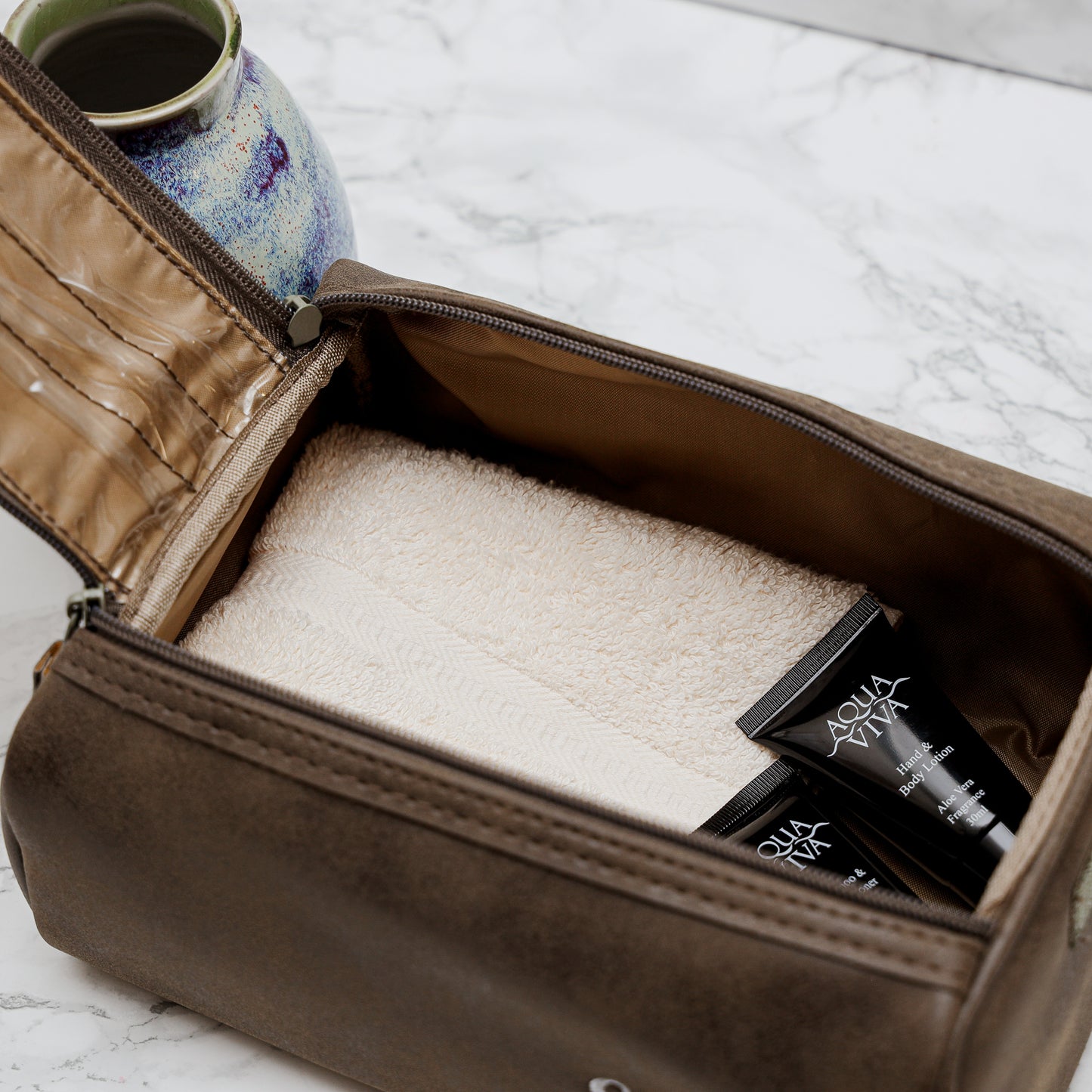 Personalised Men's Wash Bag Filled With Men's Toiletries  - Always Looking Good -   