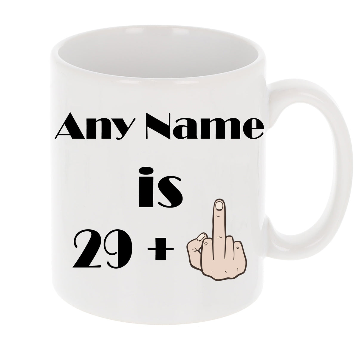 Personalised Middle Finger Birthday Ceramic Mug – Funny Gift Any Age