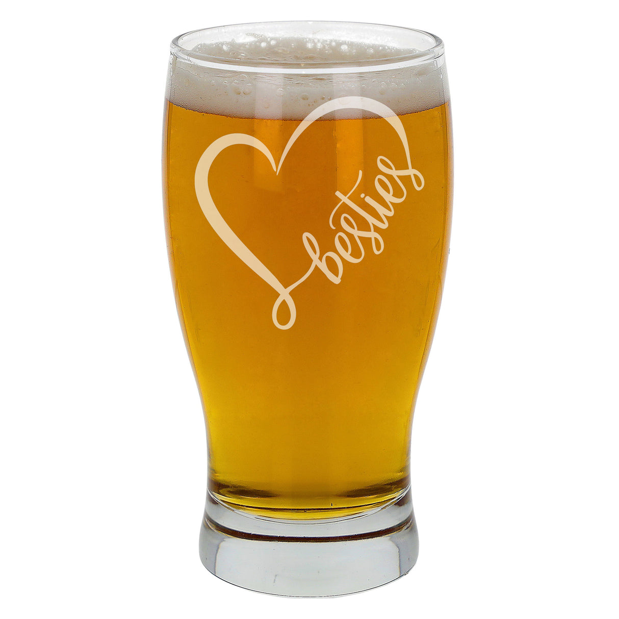 Besties Engraved Beer Pint Glass and/or Coaster Set - Always Looking Good - Beer Glass Only