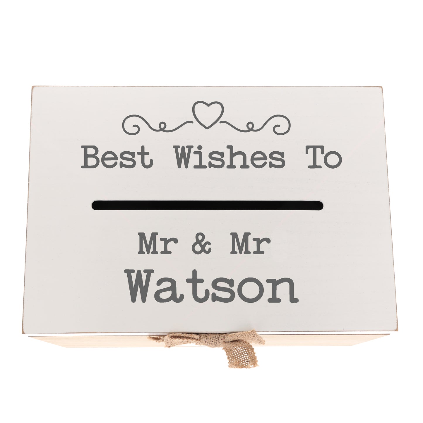 Personalised Gay Wedding Card White & Wooden Memory Box MR & MR - Always Looking Good -