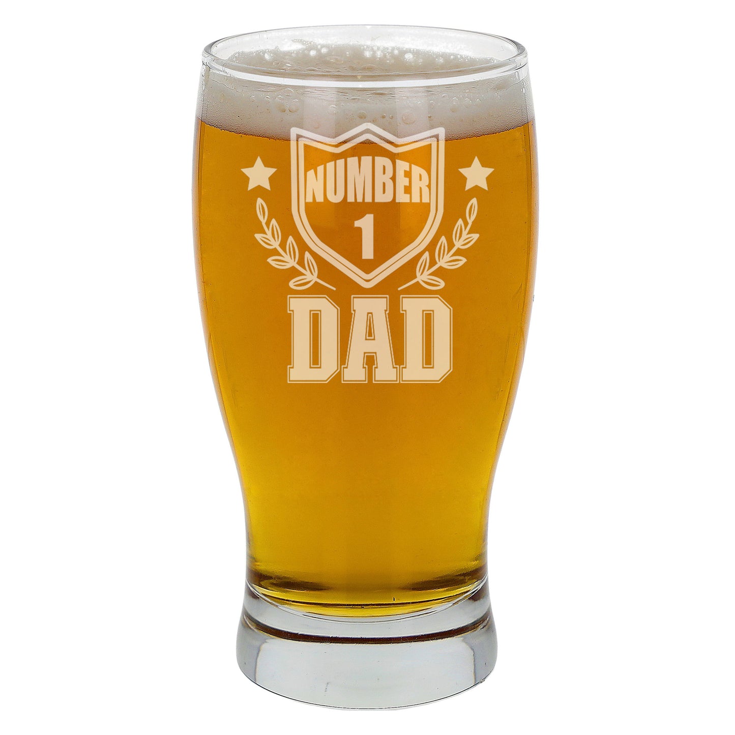 Number 1 Dad Engraved Beer Pint Glass  - Always Looking Good -   