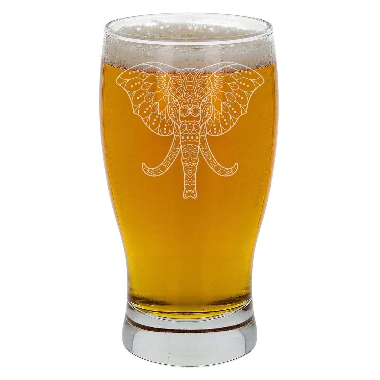 Elephant Mandala Engraved Beer Glass and/or Coaster Set - Always Looking Good -