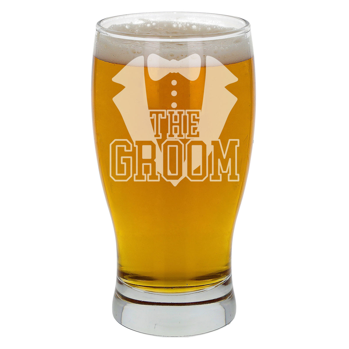 The Groom Engraved Beer Glass and/or Coaster Set - Always Looking Good -