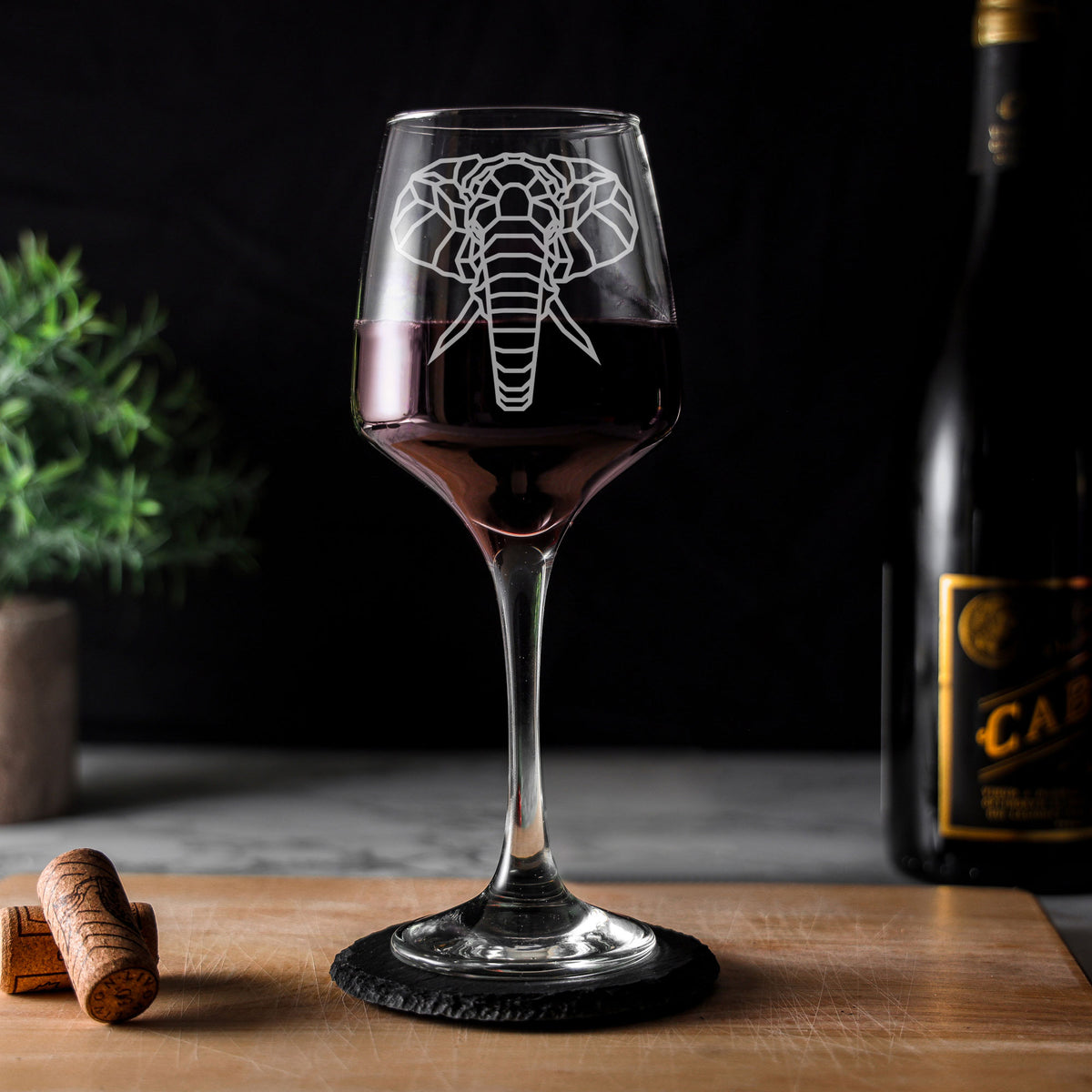Elephant Engraved Wine Glass - Always Looking Good -