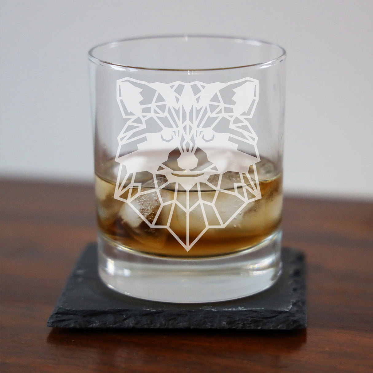 Racoon Engraved Whisky Glass - Always Looking Good -