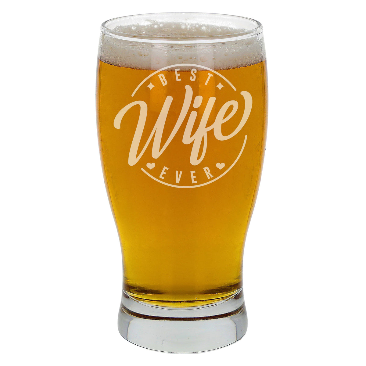 Best Wife Ever Engraved Beer Pint Glass and/or Coaster Set - Always Looking Good -