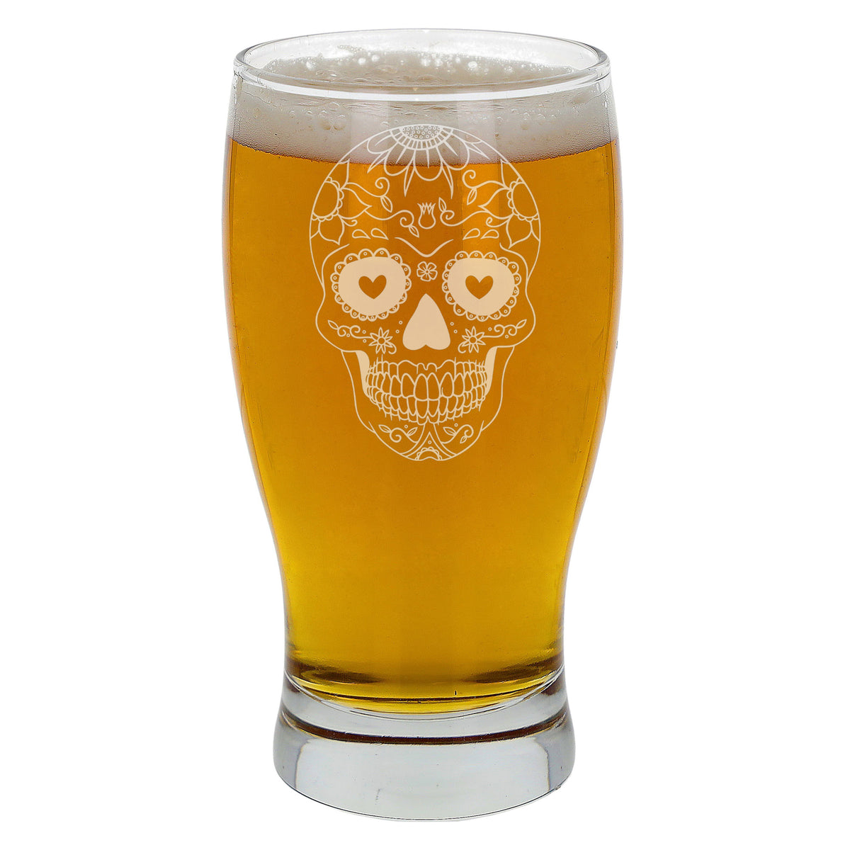 Sugar Skull Engraved Pint Glass For Beer Lovers - Always Looking Good -