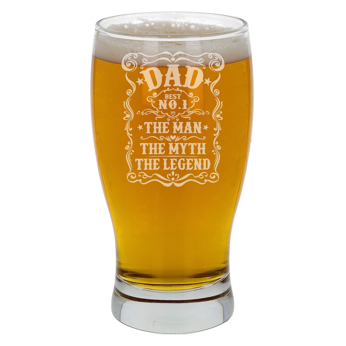 Dad The Man The Myth The Legend Engraved Beer Pint Glass and/or Coaster Set  - Always Looking Good -   