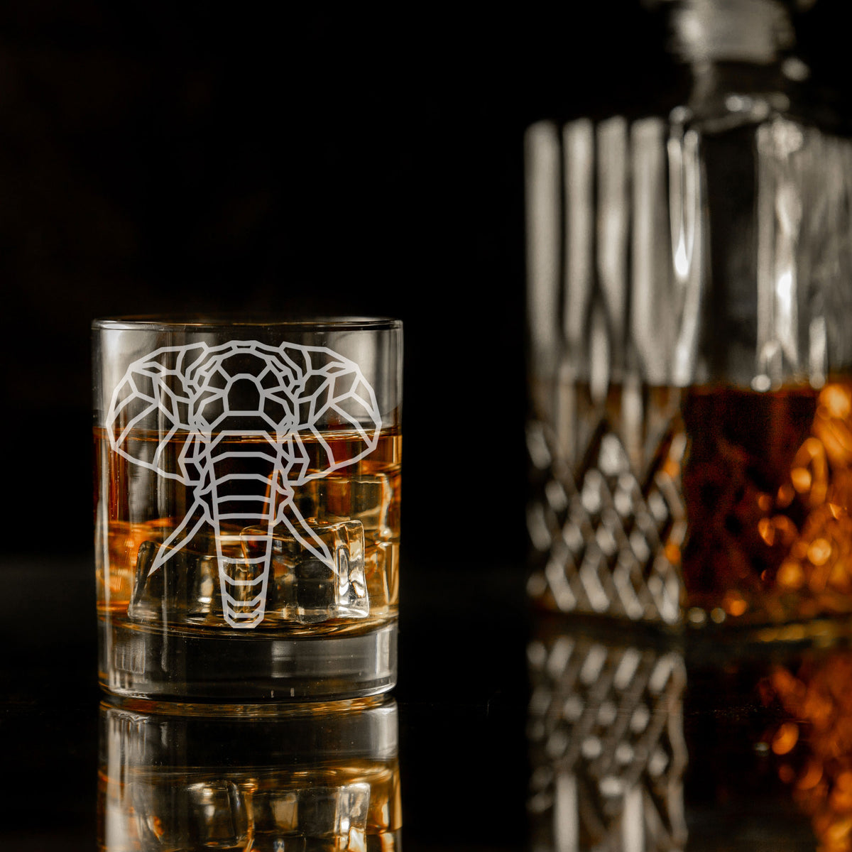 Elephant Engraved Whisky Glass - Always Looking Good -