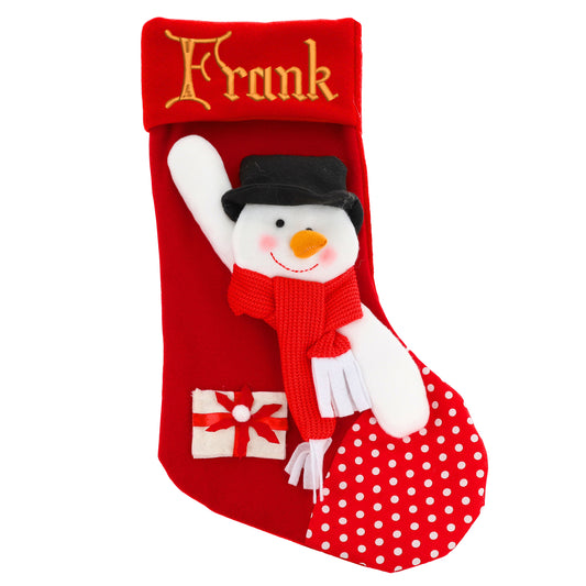 Embroidered Personalised 3D Christmas Stocking With Santa Or Snowman - Always Looking Good -