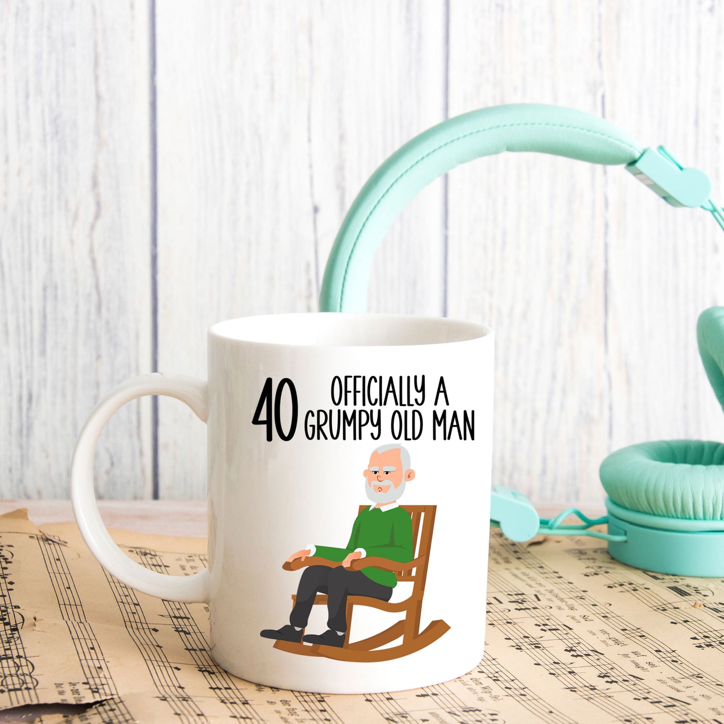 40 Officially A Grumpy Old Man Mug and/or Coaster Gift - Always Looking Good -