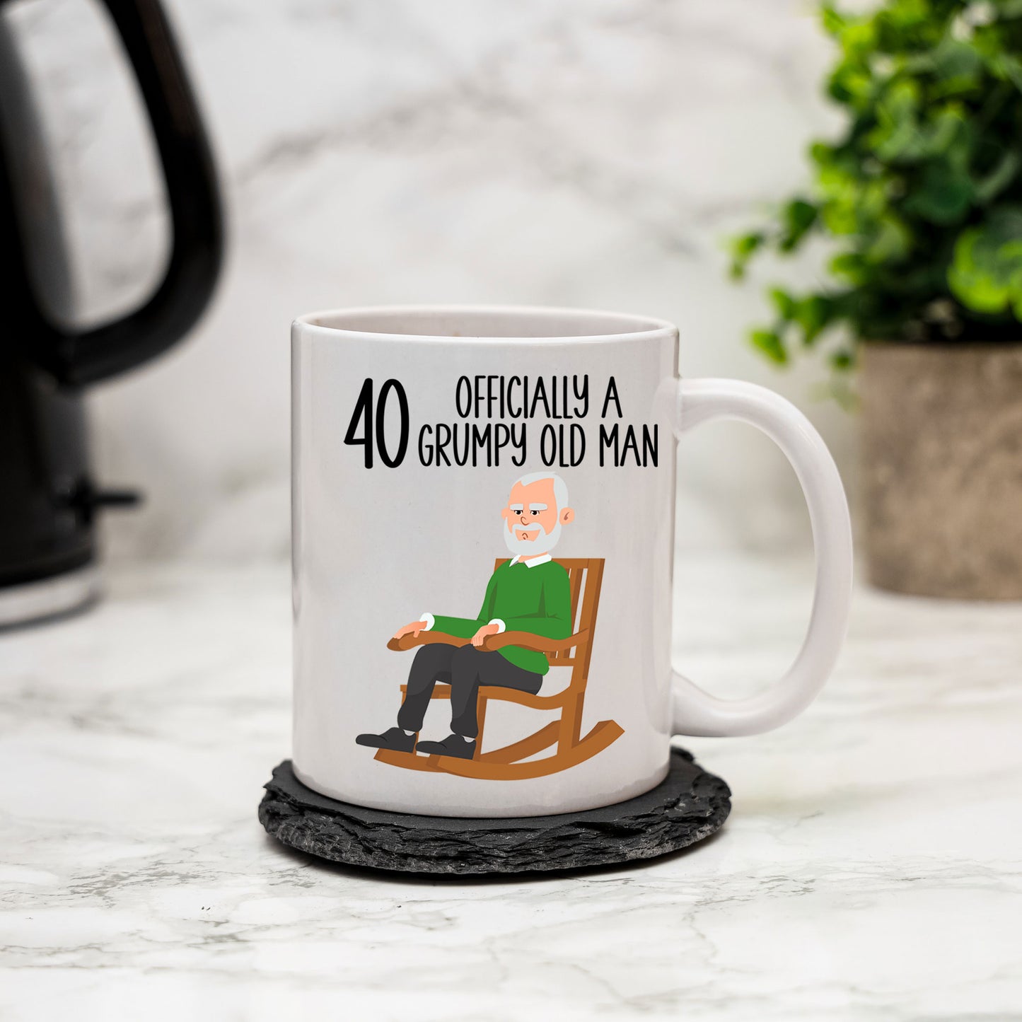 40 Officially A Grumpy Old Man Mug and/or Coaster Gift - Always Looking Good -