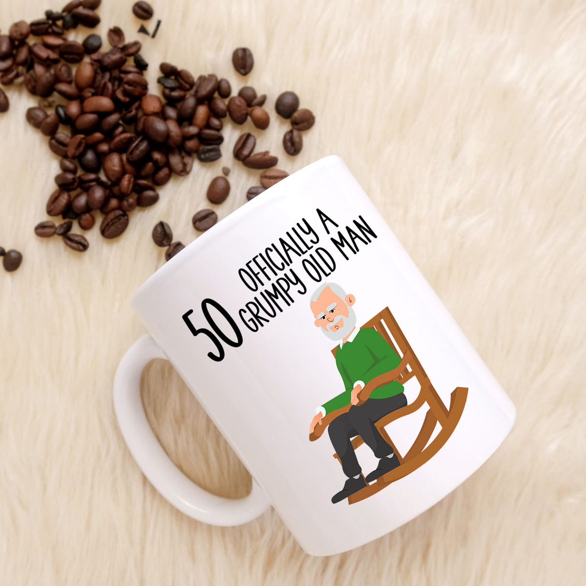Officially A Grumpy Old Man Personalised Birthday Ceramic Mug – Funny Birthday Gift for Him