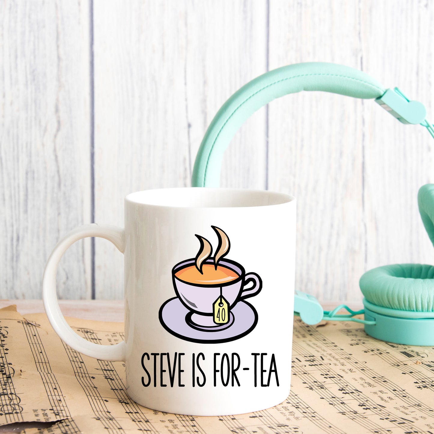 Personalised 40th Birthday Gifts Mug “I Am For-Tea” for Tea Lovers