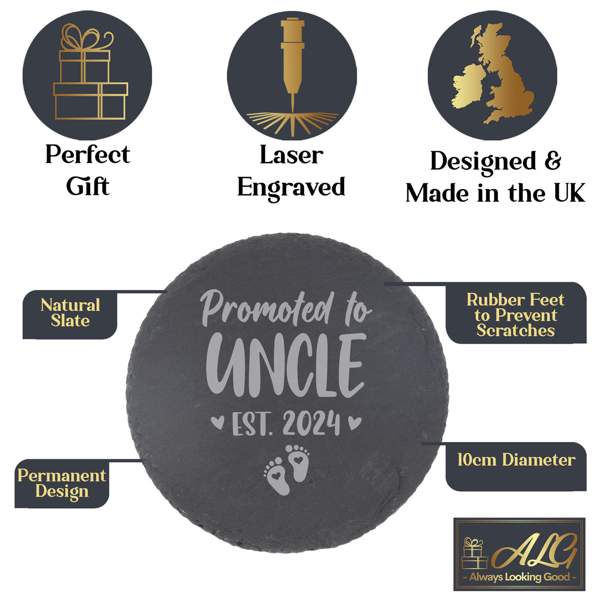 Pregnancy Announcement Gift “Promoted To......” Engraved Whisky Glass