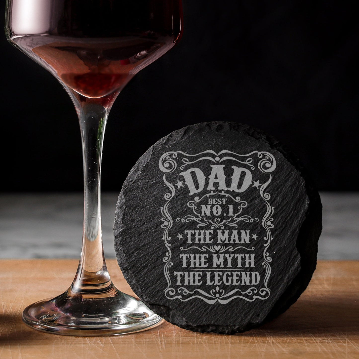 Dad The Man The Myth The Legend Engraved Whisky Glass and/or Coaster Set  - Always Looking Good -   