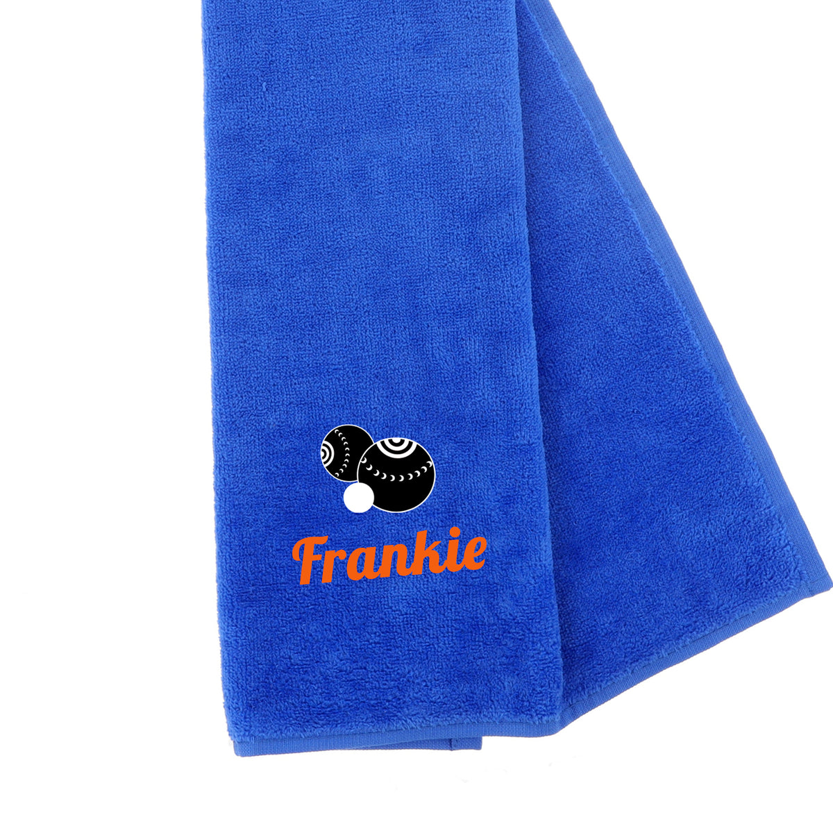 Personalised Lawn Bowls Towel – Tri-Fold with Name & Carabiner Clip
