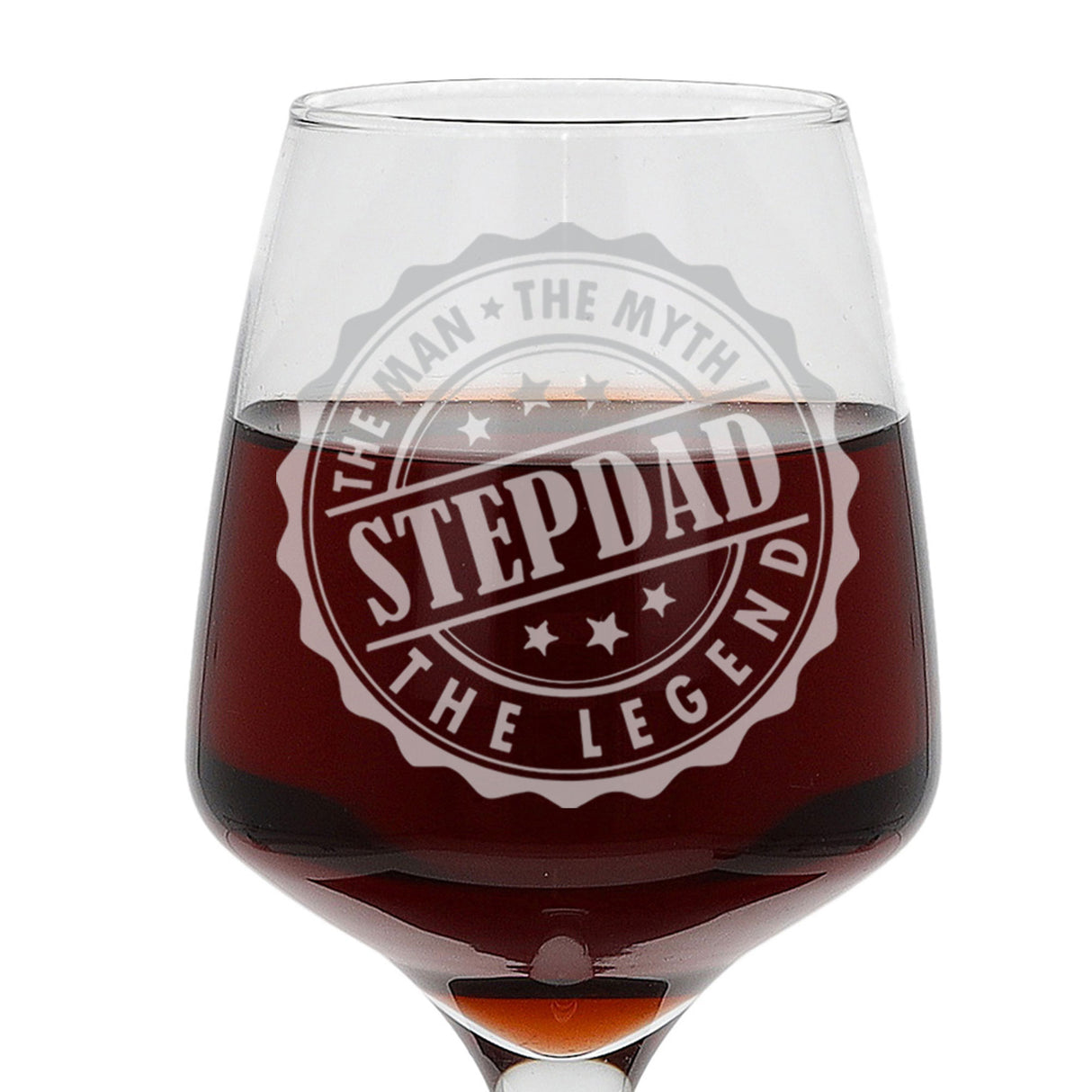 Step Dad The Man The Myth The Legend Engraved Wine Glass and/or Coaster Set - Always Looking Good -