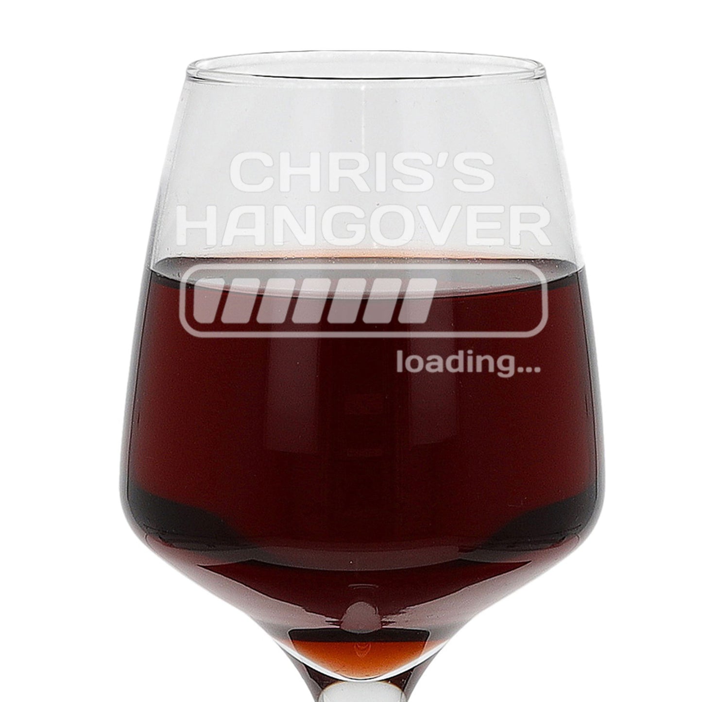 Hangover Loading Personalised Engraved Funny Wine Glass