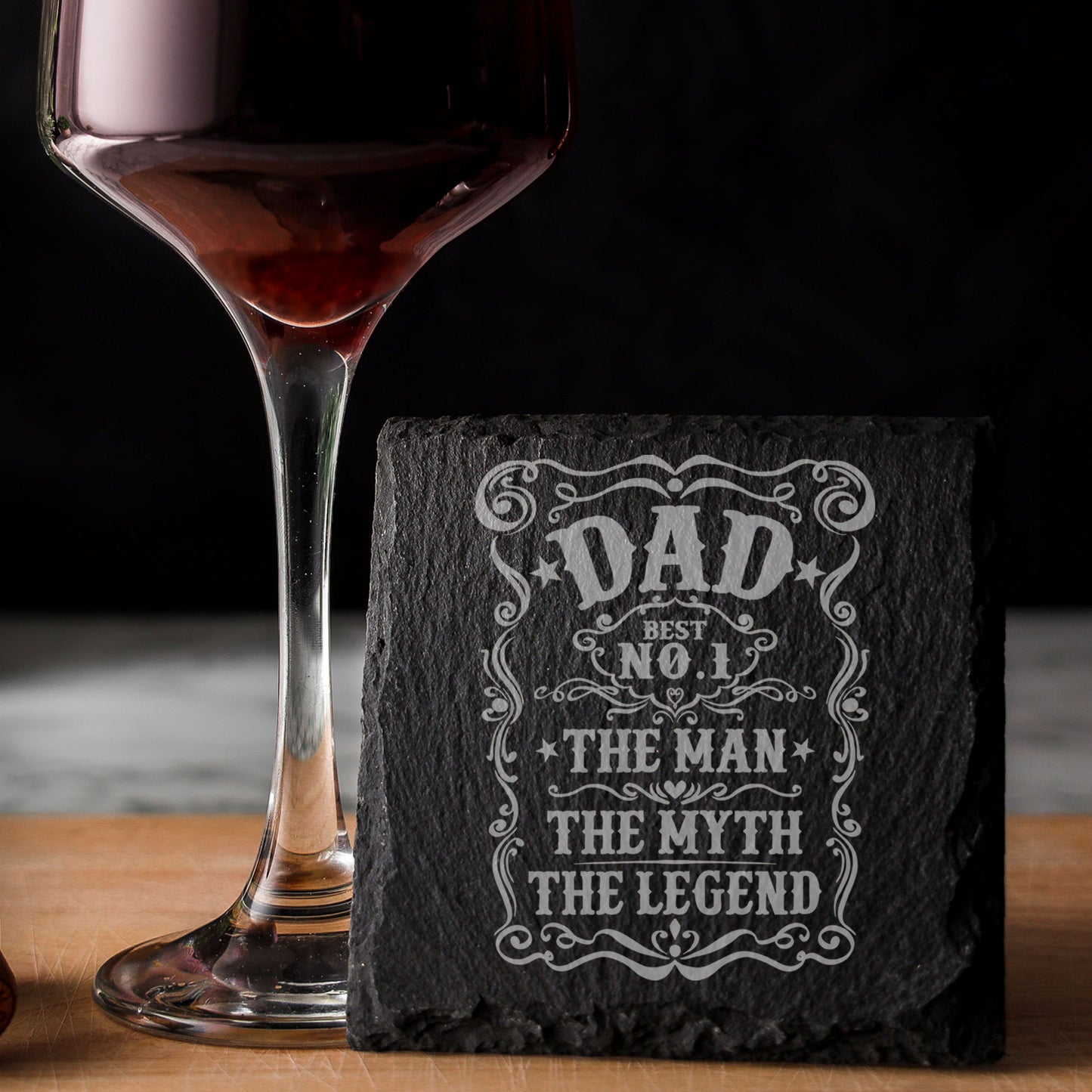 Dad The Man The Myth The Legend Engraved Whisky Glass and/or Coaster Set  - Always Looking Good -   