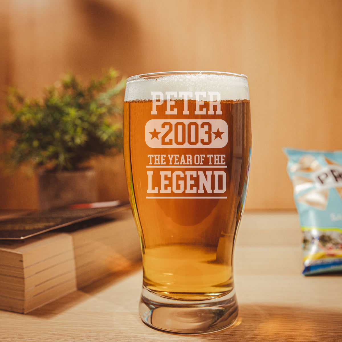 ANY Year Of The Legend Personalised Pint Glass &/or Coaster Set For Birthday - Always Looking Good -