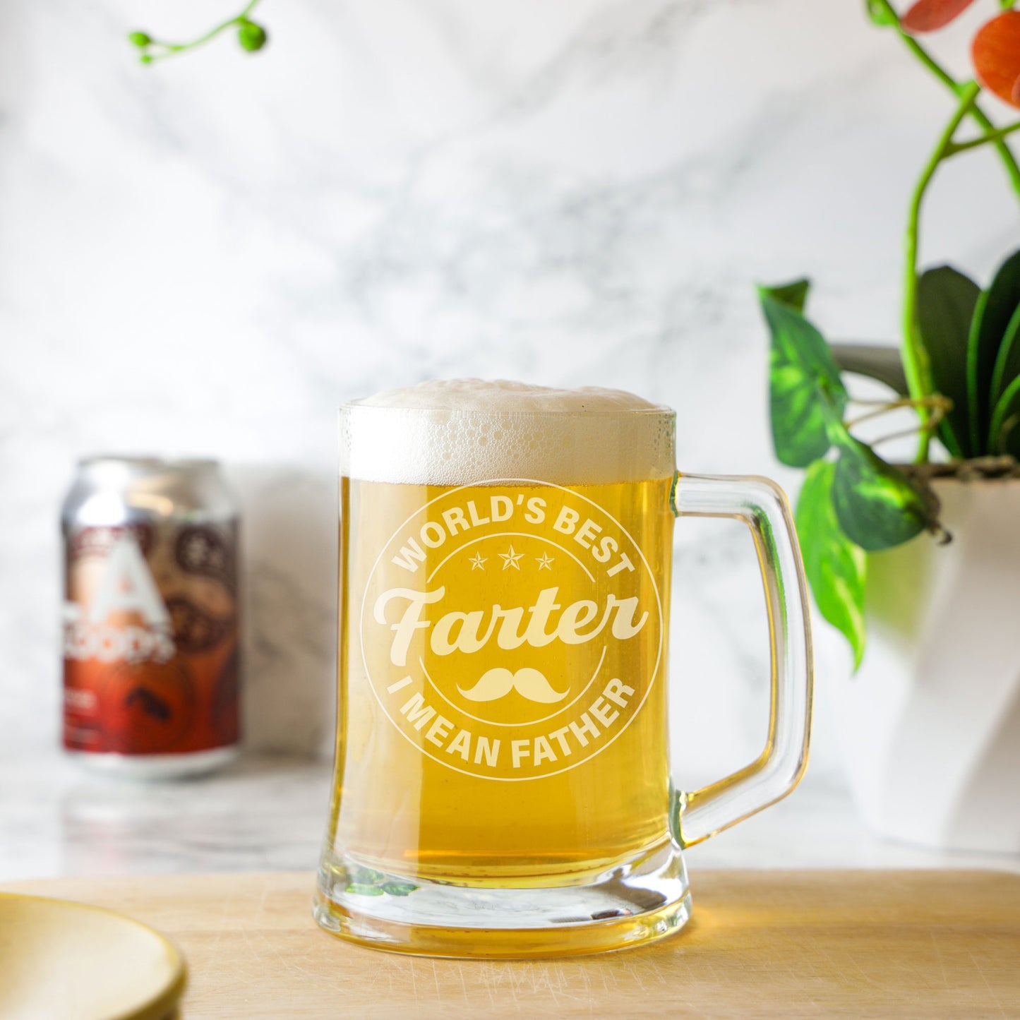 Engraved Beer Tankard Glass Stein for Dad - Funny Gifts for Dad