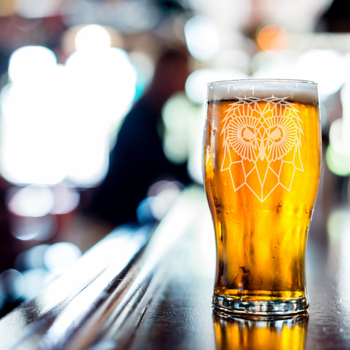 Cute Owl Engraved Beer Pint Glass - Always Looking Good -