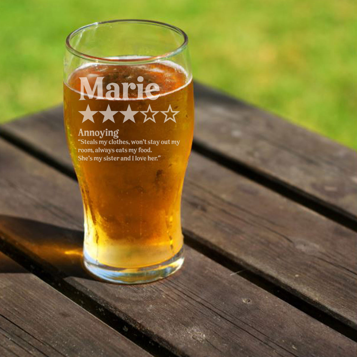 Personalised Novelty 5 Star Review Engraved Pint Glass and/or Coaster Set - Always Looking Good -