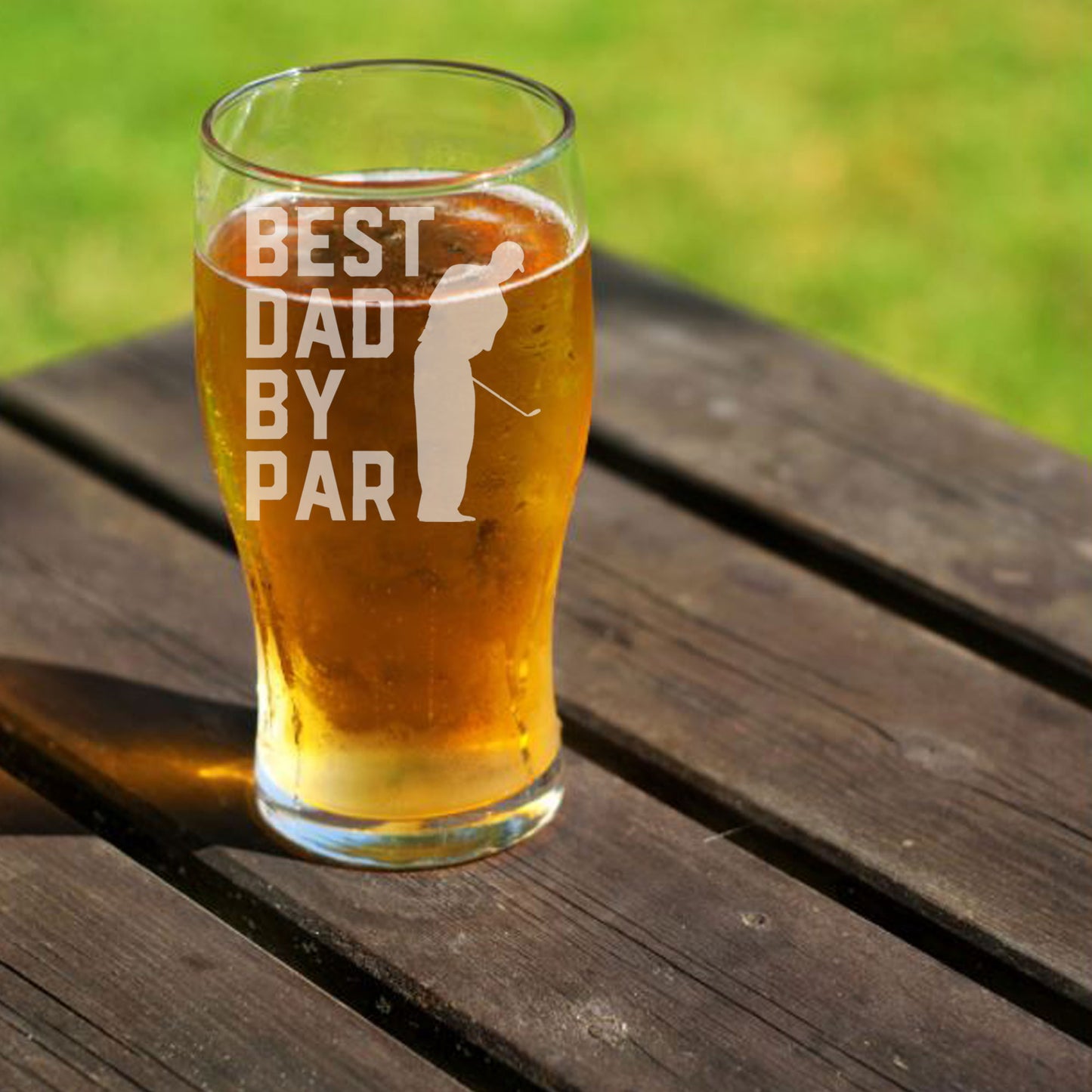 Best Dad By Par Engraved Beer Glass and/or Coaster Set  - Always Looking Good -   