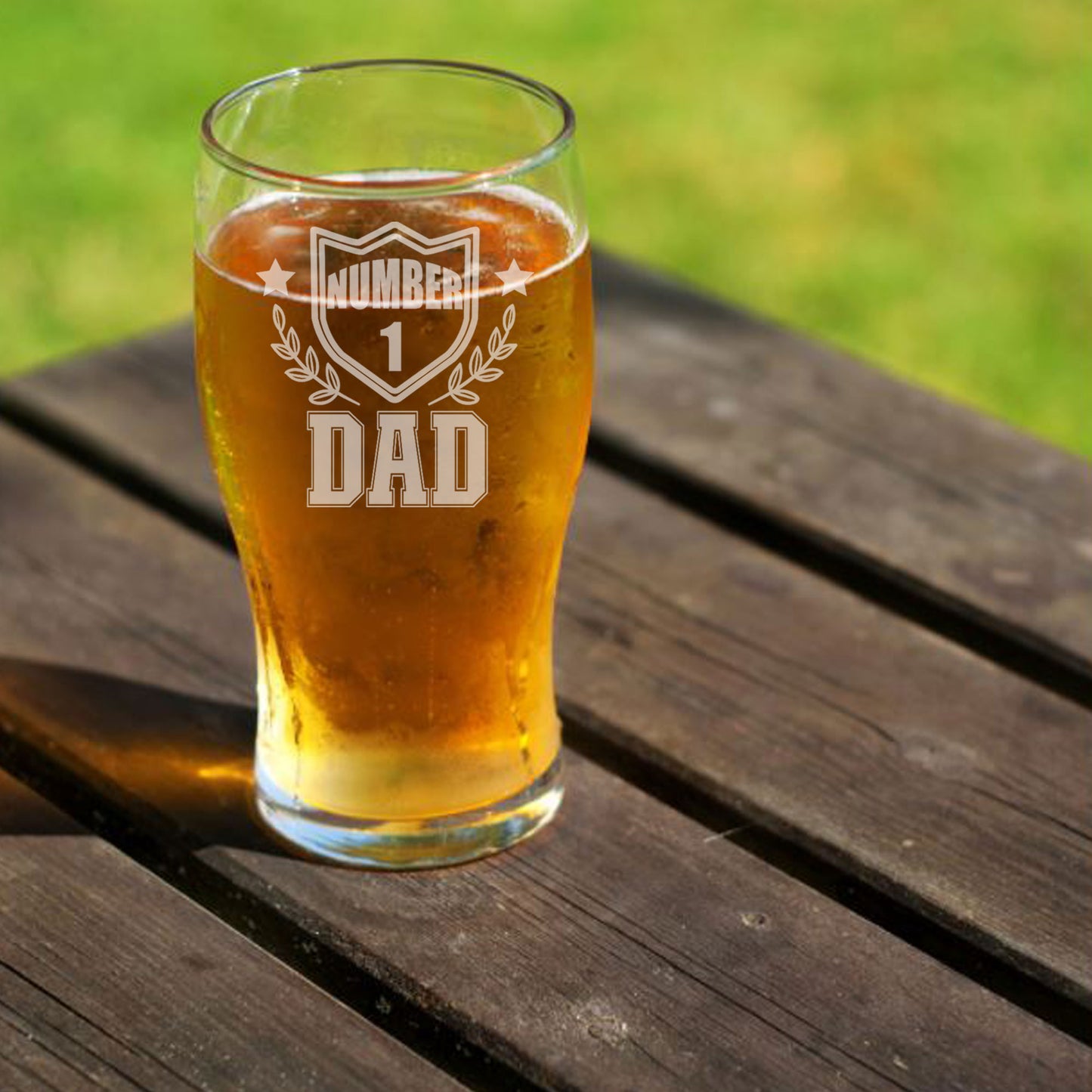 Number 1 Dad Engraved Beer Pint Glass  - Always Looking Good -   