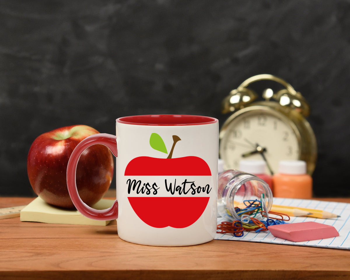 Personalised Teacher Thank You Ceramic Mug in Red – End of Term Gift